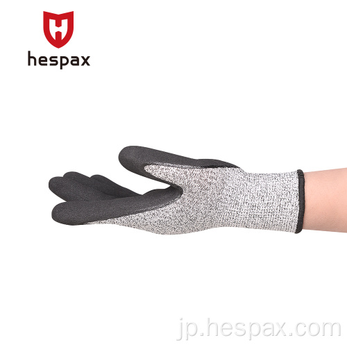 ヘスパックスポリエステル摩耗手袋hppeアンチカットニトリル